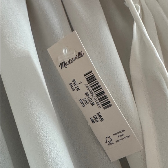 Madewell shear long sleeve top. Gathered at the wrist and neck. NWT - Picture 3 of 5